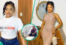 Nollywood actress, Omeche Oko, has been hospitalised after surviving a ghastly motorcycle accident on a movie set with his colleague, Michael, a few days before her birthday.