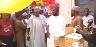 Dr Salihu donates 200 circles of dialysis consumables to MAUTH, Yola
