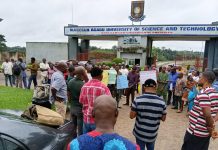 OAUSTECH workers protest, begins indefinite strike