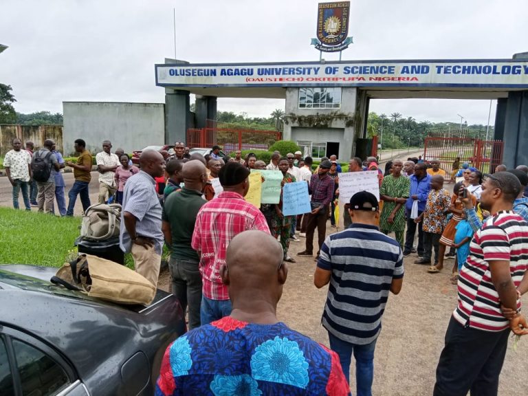 OAUSTECH workers protest, begins indefinite strike - Prime Post