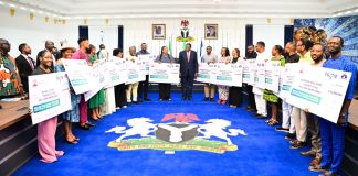 Otu presents first lady’s business support package to SPAR fire victims