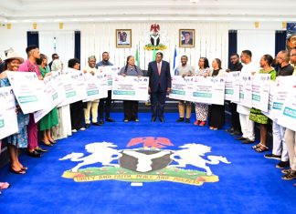 Otu presents first lady’s business support package to SPAR fire victims